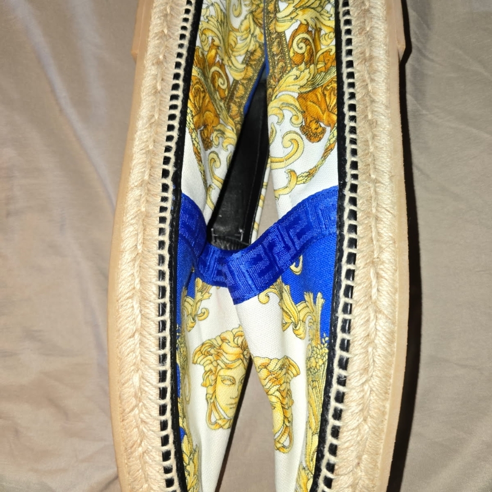 Versace Blue and Gold Medusa Espadrilles - Picture 9 of 12